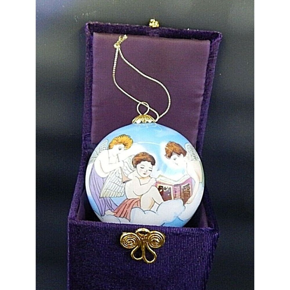 Pier 1 Hark The Herald Angels Sing Ornament Li Bien Hand-Painted in Box 2002